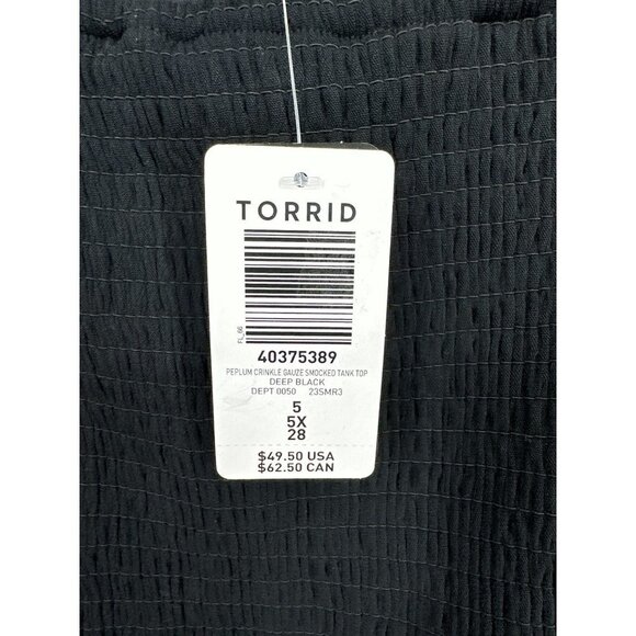 Torrid Peplum Washable Crinkle Gauze Smocked Tank Top Size 5X - Picture 6 of 10